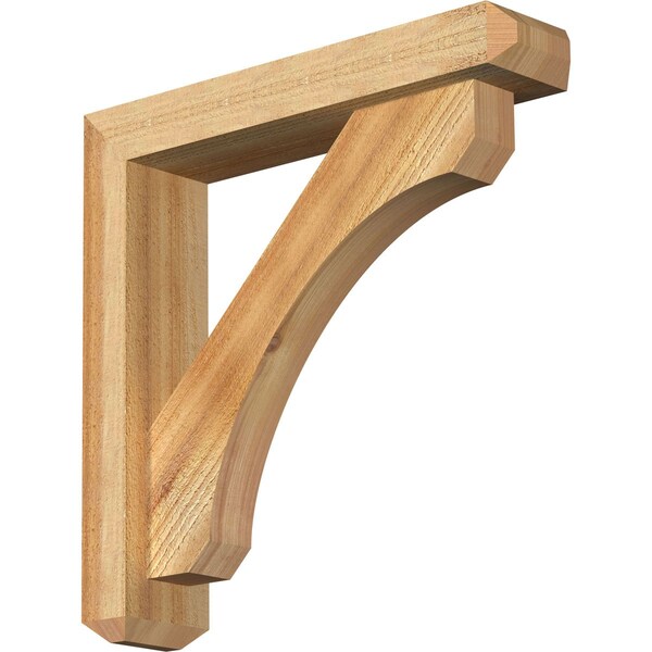 Ekena Millwork Legacy Craftsman Rough Sawn Bracket w/ Offset Brace, Western Red Cedar, 4"W x 18"D x 18"H BKT0402X18X18LEC04RWR - main
